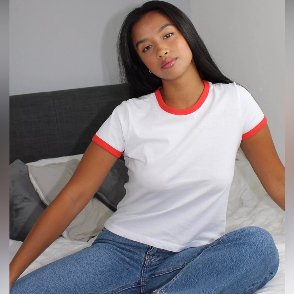 T shirt with contrast trim